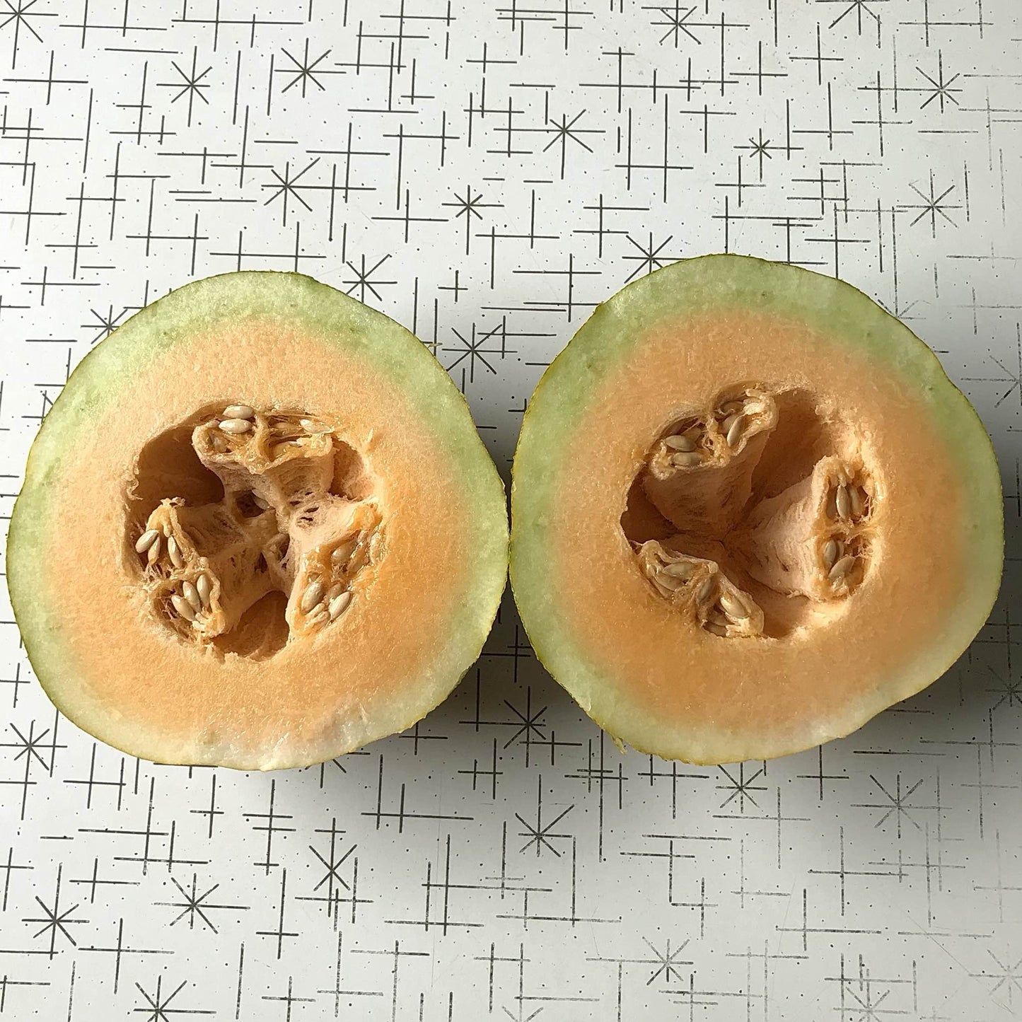 interior of an orange kherson market melon